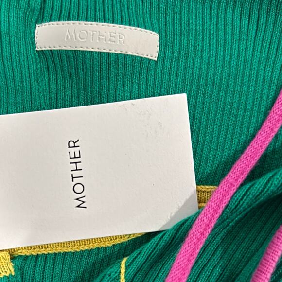 Mother So Knotty Green Multistripe Groove With Me Halter Midi Dress Sz S NEW Tag - Picture 8 of 12